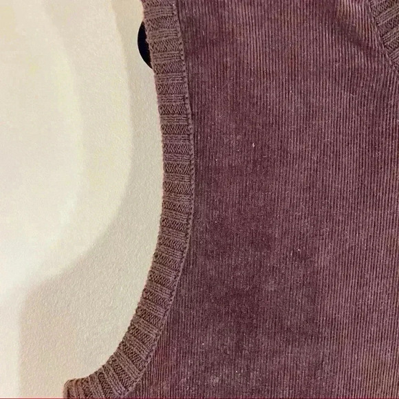 Vintage Lauren Ralph Lauren Chocolate Brown Corduroy Rib Zip Vest Jacket Size XL - Picture 8 of 8